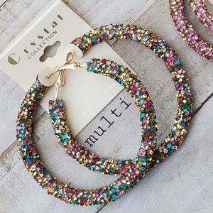 Multi Color Glitter Hoops